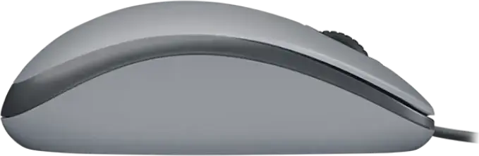 Mouse Optic cu Fir Logitech M110 Silent, Interfata USB, 1000 DPI, 3 Butoane, Design Ambidextru Full-size, Reducere Zgomot 90%, Cablu 1.8m, Gri