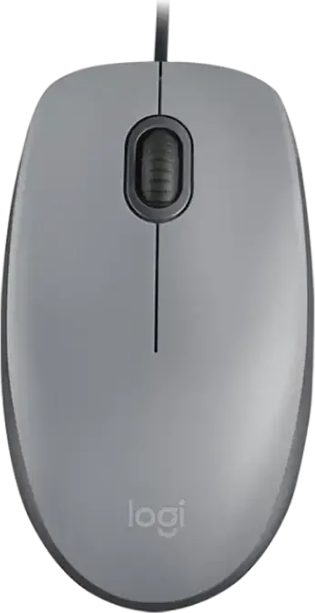 Mouse Optic cu Fir Logitech M110 Silent, Interfata USB, 1000 DPI, 3 Butoane, Design Ambidextru Full-size, Reducere Zgomot 90%, Cablu 1.8m, Gri