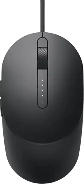 Dell MS3220 Pro Laser Wired Mouse, USB Interface, 3200 DPI Adjustable Sensor, 5 Buttons, Ambidextrous, High Precision for 4K Monitors, Black