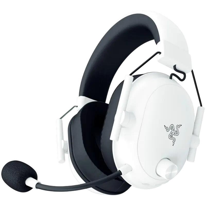Razer BlackShark V2 HyperSpeed Wireless Gaming Headset - White, TriForce Titanium 50mm Drivers, HyperClear Super Wideband Mic, 70h Battery, THX Spatial Audio, Windows 10, USB-C, Bluetooth 5.2