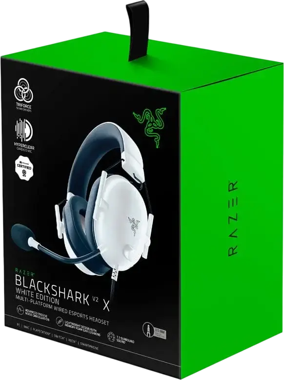Razer BlackShark V2 HyperSpeed Wireless Gaming Headset - White, TriForce Titanium 50mm Drivers, HyperClear Super Wideband Mic, 70h Battery, THX Spatial Audio, Windows 10, USB-C, Bluetooth 5.2