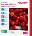 Ardesto SCK-893 Electronic Kitchen Scale, Tempered Glass Platform, 5kg Capacity, 1g Precision, LED Display, Tare Function, Auto-off, 21x19x3 cm