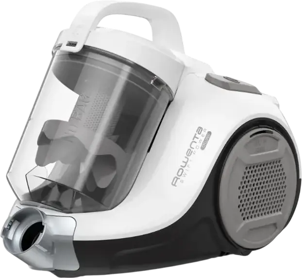 Rowenta RO2957EA Swift Power Cyclonic Bagless Cylinder Vacuum Cleaner, 750W, 2100W Suction, 1.2L Dust Container, HEPA Filter, Telescopic Tube, White/Grey