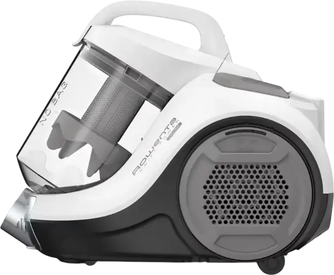 Rowenta RO2957EA Swift Power Cyclonic Bagless Cylinder Vacuum Cleaner, 750W, 2100W Suction, 1.2L Dust Container, HEPA Filter, Telescopic Tube, White/Grey