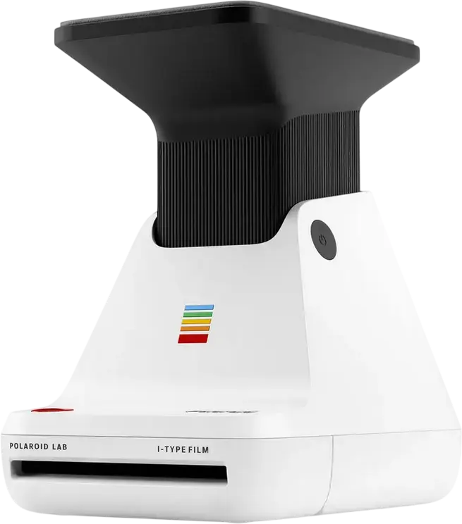 Polaroid Lab Instant Photo Printer, Digital-to-Analog Smartphone Printer for i-Type and 600 Film, White, 35mm f/3.8 Lens, Rechargeable Battery