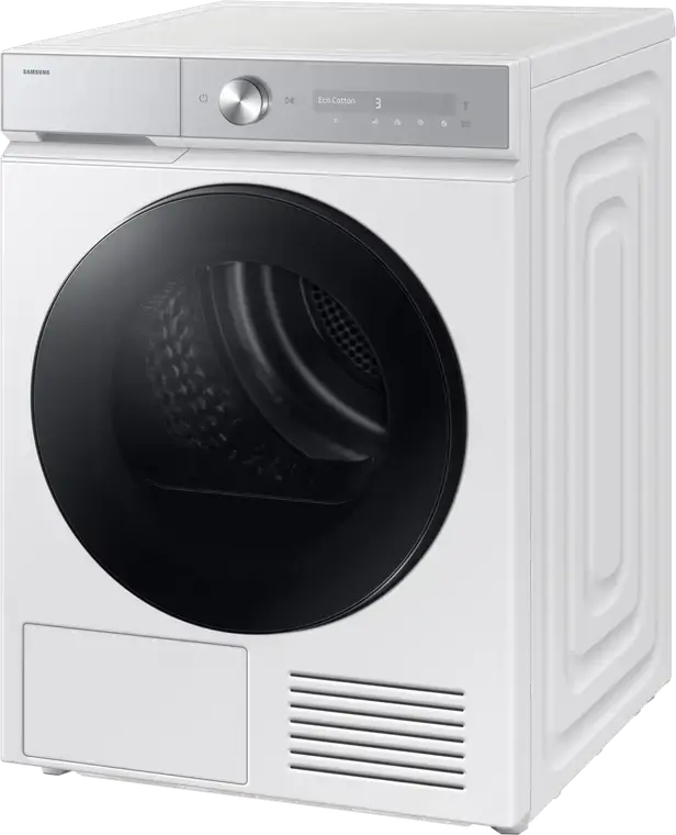 Samsung Bespoke AI Series 8000 DV90DB8845GHU4 Tumble Dryer, 9 kg, Heat Pump, Energy Class A, AI Dry, WiFi SmartThings, White/Black, 85x60x60 cm