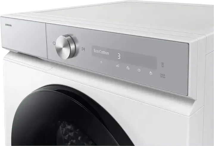 Samsung Bespoke AI Series 8000 DV90DB8845GHU4 Tumble Dryer, 9 kg, Heat Pump, Energy Class A, AI Dry, WiFi SmartThings, White/Black, 85x60x60 cm