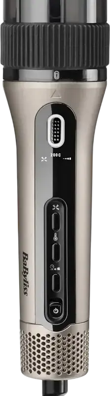 BaByliss C6688E Style Secret Air Automatic Rotating Curling Iron, 25mm Ceramic Quartz Barrel, 200C, Ionization, LED Display, Beige