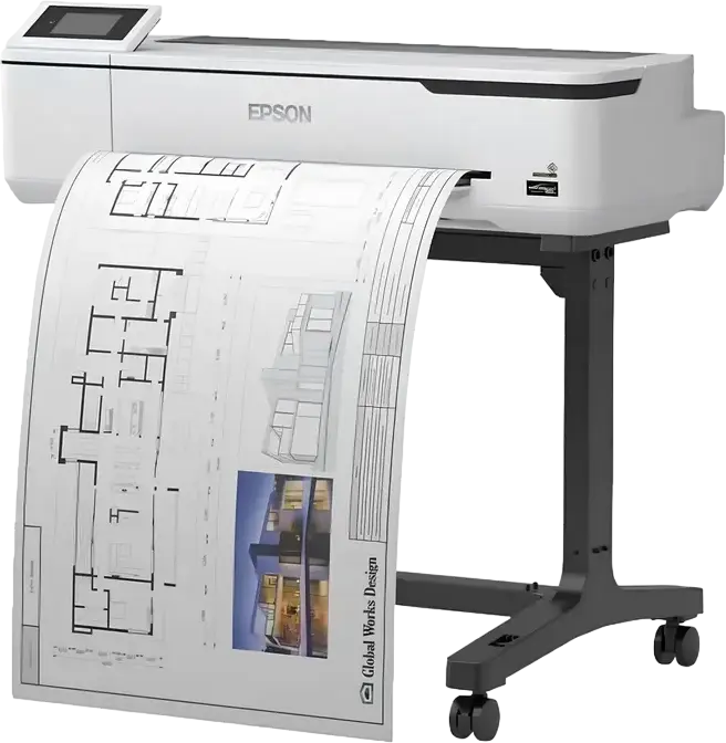 Epson SureColor SC-T3100 Large Format Technical Printer Plotter, PrecisionCore, UltraChrome XD2 Pigment Ink, 2400x1200 DPI, A1/A2/A3, Wi-Fi, Ethernet, White