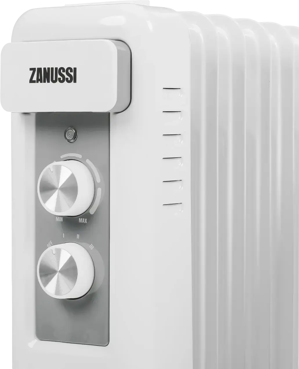 Zanussi ZOH/CS-09W Oil Radiator, 2000W Max Power, 3 Heating Levels, 9 Fins, Adjustable Thermostat, Overheat Protection, White, 62.5x43.8x24 cm