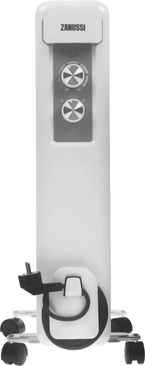 Zanussi ZOH/CS-09W Oil Radiator, 2000W Max Power, 3 Heating Levels, 9 Fins, Adjustable Thermostat, Overheat Protection, White, 62.5x43.8x24 cm