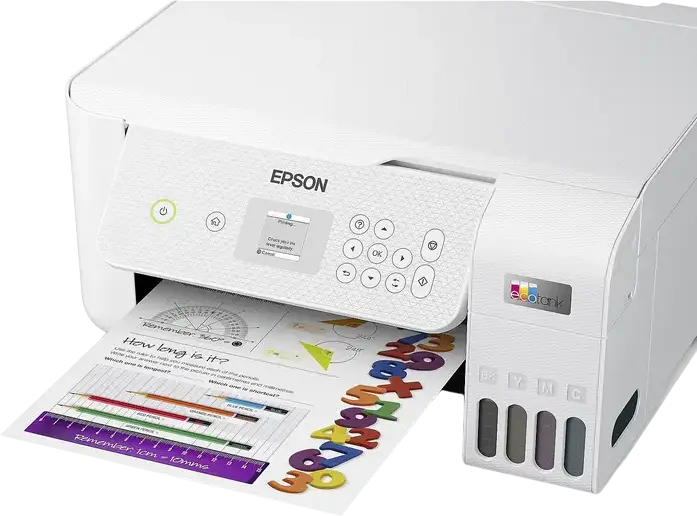 Epson EcoTank L3266 All-in-One Multifunction Inkjet Printer, Print Scan Copy, WiFi, Wi-Fi Direct, 5760x1440 DPI, White, LCD Panel