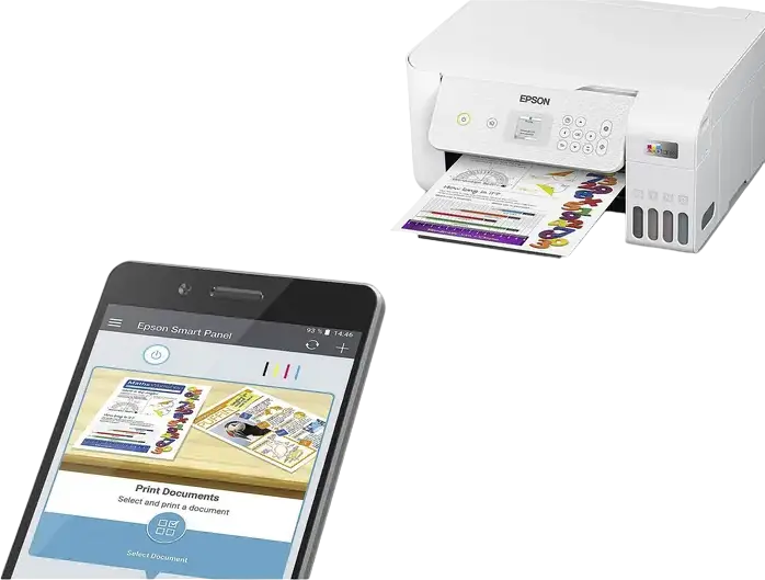 Epson EcoTank L3266 All-in-One Multifunction Inkjet Printer, Print Scan Copy, WiFi, Wi-Fi Direct, 5760x1440 DPI, White, LCD Panel