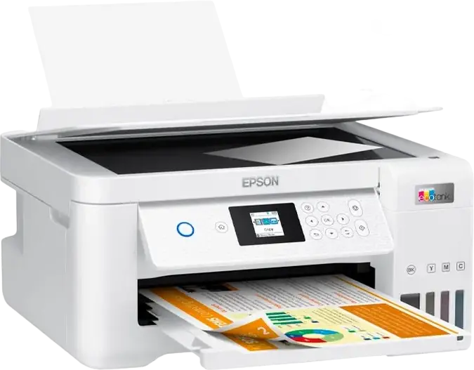 Epson EcoTank L3266 All-in-One Multifunction Inkjet Printer, Print Scan Copy, WiFi, Wi-Fi Direct, 5760x1440 DPI, White, LCD Panel