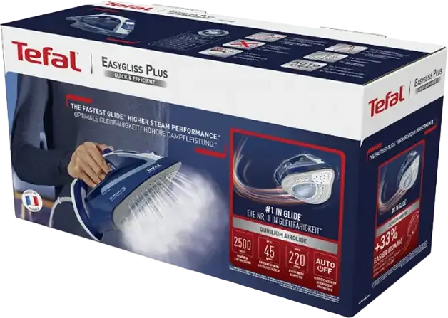 Утюг с паровым ударом Tefal FV5735E0 Easygliss Plus, 2500 Вт, керамическая подошва Durilium Airglide, паровой удар 220 г/мин, антикапельная система
