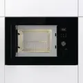 Gorenje BM201AG1BG Built-in Microwave Oven with Grill, 20L, 800W Microwave, 1000W Grill, 15 Auto Programs, Stainless Steel Interior, Black