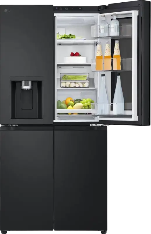 Frigider LG GMG860EPBE Side-by-Side Multi-Door, Negru Mat, Volum Net 508L, InstaView Door-in-Door, Compresor Smart Inverter, ThinQ, 178.7x83.5x73 cm