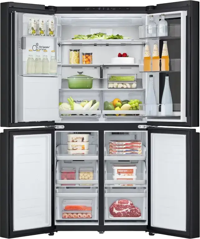 Frigider LG GMG860EPBE Side-by-Side Multi-Door, Negru Mat, Volum Net 508L, InstaView Door-in-Door, Compresor Smart Inverter, ThinQ, 178.7x83.5x73 cm