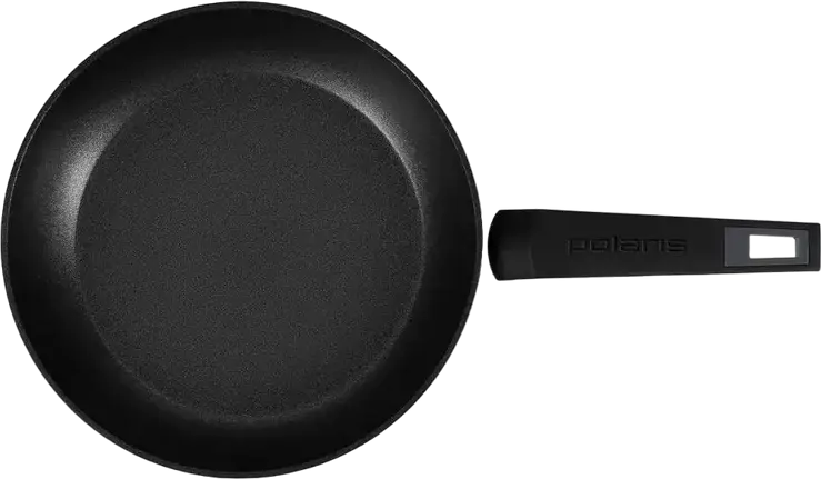 Сковорода Polaris Graphit-24F из кованого алюминия, 24 см, антипригарное покрытие Silver Protect, для индукционных плит, бакелитовая ручка, графит