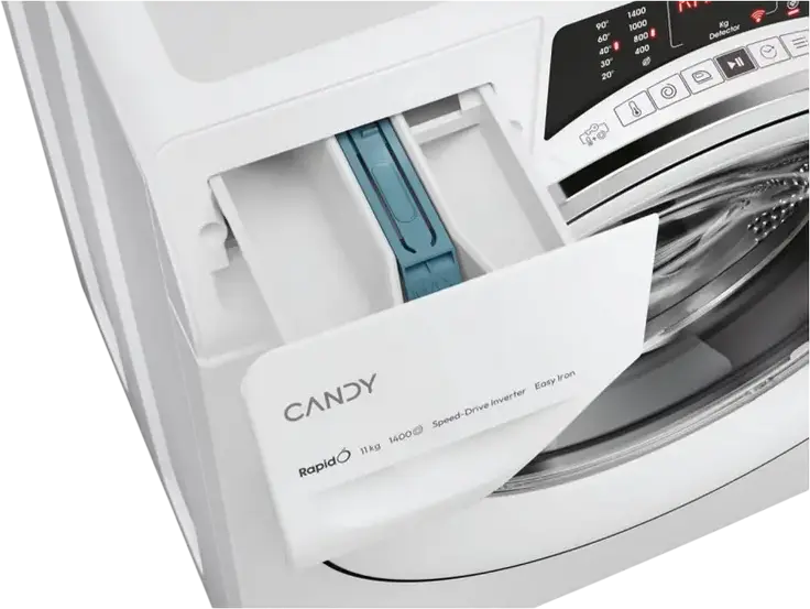 Candy RO14116DWMCT-S Front-load Washing Machine, 11kg Capacity, 1400 RPM, Energy Class A, Brushless Inverter Motor, Steam, Wi-Fi, hOn App, White