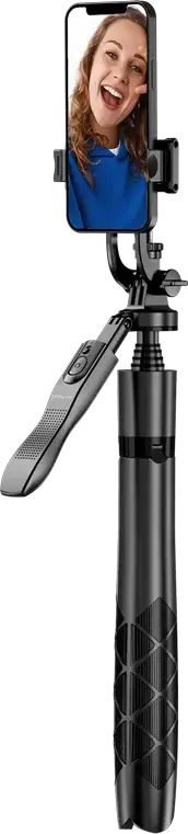 Proove MegaStick Selfie Stick Tripod, 153 cm Max Length, Aluminum Alloy and ABS, Bluetooth Remote, 360-degree Rotation, Hand Stabilizer, Black