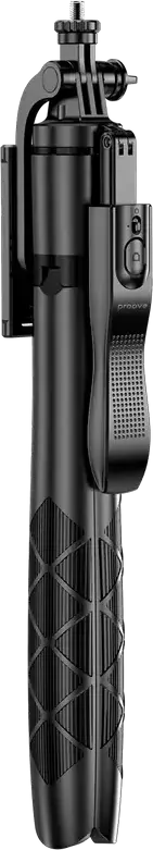 Proove MegaStick Selfie Stick Tripod, 153 cm Max Length, Aluminum Alloy and ABS, Bluetooth Remote, 360-degree Rotation, Hand Stabilizer, Black