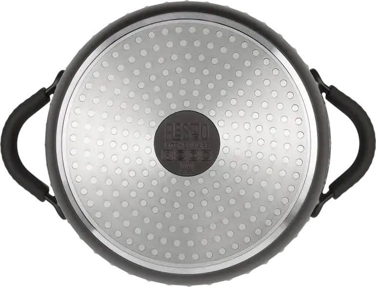 RESTO Ascella 94003 Aluminium Casserole with Glass Lid, 4.6L, 24cm, Pfluon Non-Stick Coating, Induction Bottom, Oven Safe, Brown