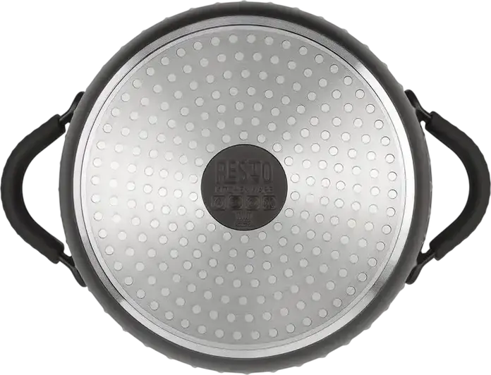 RESTO Ascella 94003 Aluminium Casserole with Glass Lid, 4.6L, 24cm, Pfluon Non-Stick Coating, Induction Bottom, Oven Safe, Brown