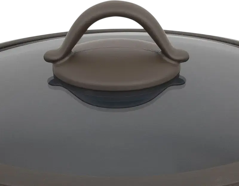 RESTO Ascella 94003 Aluminium Casserole with Glass Lid, 4.6L, 24cm, Pfluon Non-Stick Coating, Induction Bottom, Oven Safe, Brown