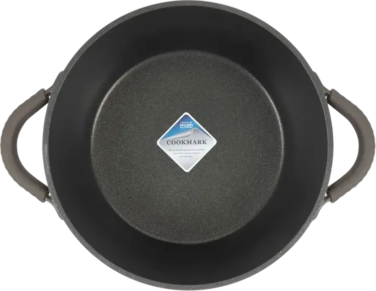 RESTO Ascella 94003 Aluminium Casserole with Glass Lid, 4.6L, 24cm, Pfluon Non-Stick Coating, Induction Bottom, Oven Safe, Brown