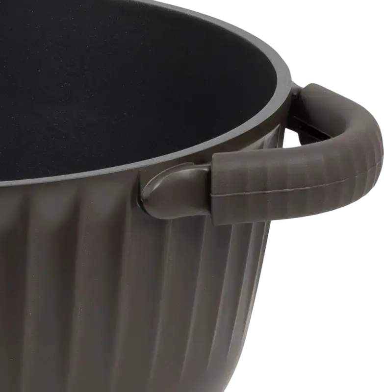 RESTO Ascella 94003 Aluminium Casserole with Glass Lid, 4.6L, 24cm, Pfluon Non-Stick Coating, Induction Bottom, Oven Safe, Brown