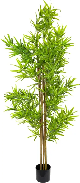 Copac Bambus Artificial 180 cm, Planta din Plastic Realista cu Ghiveci Negru, Rezistenta la UV si Umiditate pentru Decor Interior si Birou