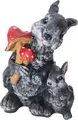 Gypsum Female Rabbit Figurine with Fly Agaric Mushroom, Decorative Home Ornament for Interior Decor