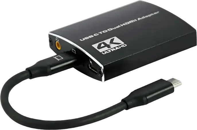 Adaptor Cablexpert A-CM-HDMIF2-01 USB-C la Dual HDMI, Extensie Ecran Dublu 4K x 2K @ 30Hz, USB 3.1 Type-C Female la 2x HDMI Female, 0.15m, Negru