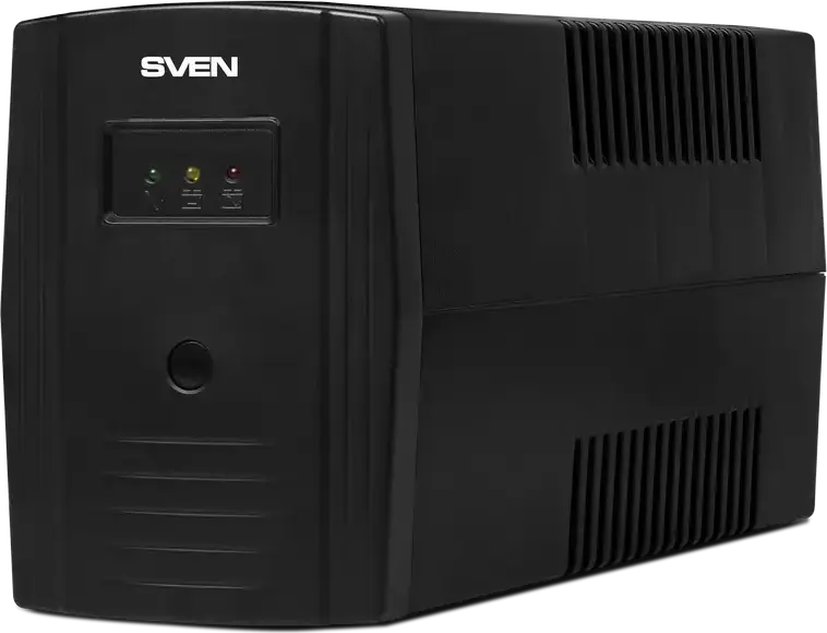 SVEN Pro 600 Line-Interactive UPS, 600VA / 360W, Built-in AVR, 2 x Schuko Sockets, Sinusoidal Output, Surge Protector, Black