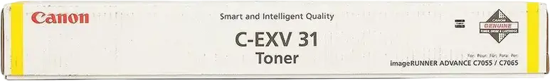 Canon C-EXV31 Yellow Toner Cartridge for imageRUNNER ADVANCE C7055 C7065 Laser Printers, 52000 Page Yield, 2796B002