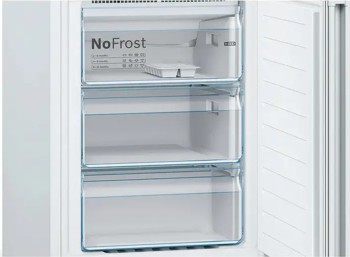 Холодильник Bosch Serie 4 KGN36VWED отдельно стоящий, No Frost, VitaFresh, MultiAirflow, общий объем 326 л, белый, 186x60x66 см