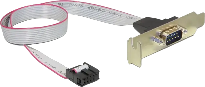 Receptacul pentru port serial DB9 pe suport Cablexpert CC-DB9ML-01, Auriu