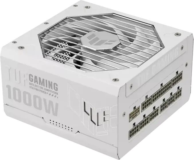 Sursa ASUS TUF Gaming 1000W Gold TUF-GAMING-1000G-WHITE, ATX 3.1, 80 Plus Gold, Complet Modulare, Editie Albă, PFC Activ, Ventilator 135mm Dual Ball Bearing