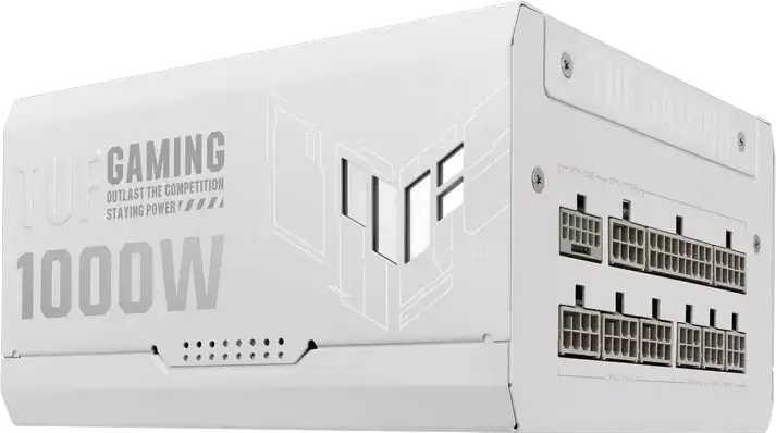 Sursa ASUS TUF Gaming 1000W Gold TUF-GAMING-1000G-WHITE, ATX 3.1, 80 Plus Gold, Complet Modulare, Editie Albă, PFC Activ, Ventilator 135mm Dual Ball Bearing