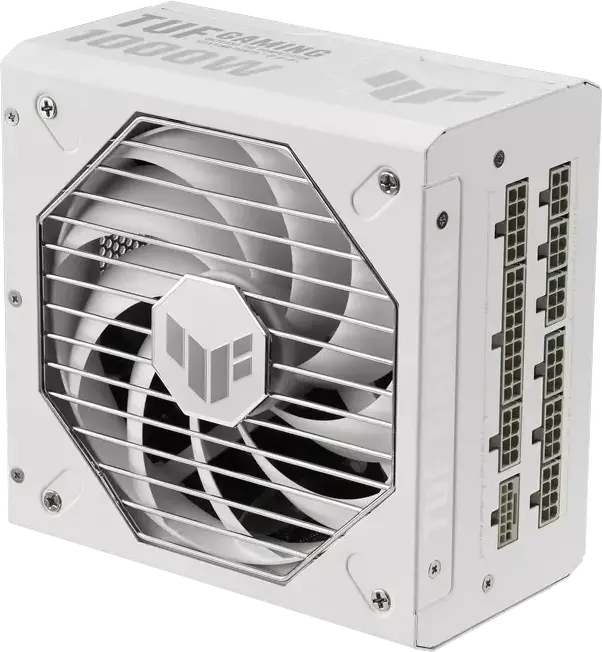 Sursa ASUS TUF Gaming 1000W Gold TUF-GAMING-1000G-WHITE, ATX 3.1, 80 Plus Gold, Complet Modulare, Editie Albă, PFC Activ, Ventilator 135mm Dual Ball Bearing