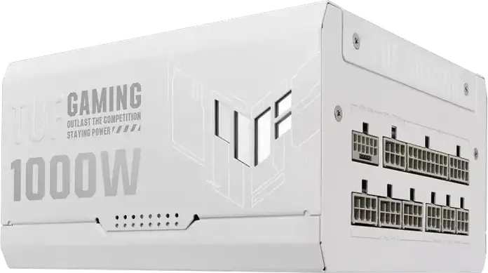 Sursa ASUS TUF Gaming 1000W Gold TUF-GAMING-1000G-WHITE, ATX 3.1, 80 Plus Gold, Complet Modulare, Editie Albă, PFC Activ, Ventilator 135mm Dual Ball Bearing