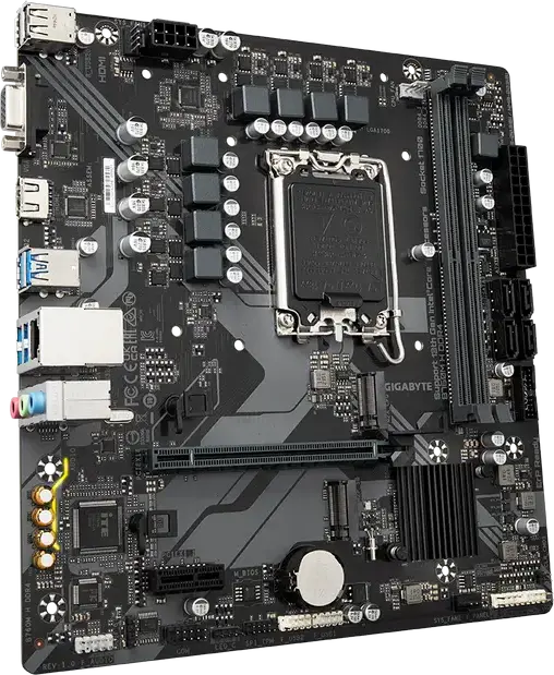 Placa de baza Gigabyte B760M H DDR4 Micro-ATX LGA1700 Chipset Intel B760 pentru Intel Core Gen 12 13 14, 64GB DDR4 3200MHz, PCIe 4.0, 2x M.2 Gen4, HDMI 2.1