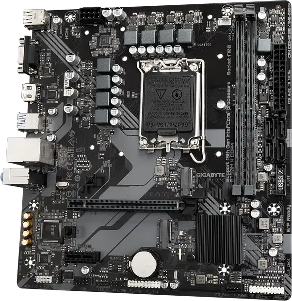 Placa de baza Gigabyte B760M H DDR4 Micro-ATX LGA1700 Chipset Intel B760 pentru Intel Core Gen 12 13 14, 64GB DDR4 3200MHz, PCIe 4.0, 2x M.2 Gen4, HDMI 2.1