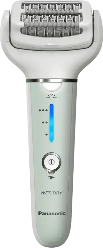 Epilator Panasonic ES-EY70, 60 Pense din Otel Inoxidabil, Cap Dublu Disc, Utilizare Umed sau Uscat, 3 Moduri, Capete Lavabile, Exfoliere Picioare