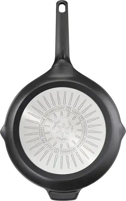Tefal Robusto E2490644 Non-Stick Aluminium Frying Pan, 28 cm, Thermo-Spot Heating Indicator, Induction Compatible, Black