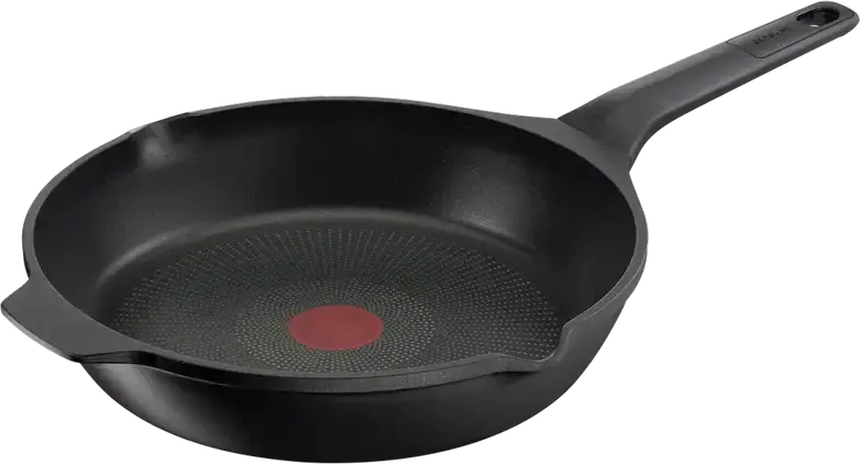 Tefal Robusto E2490644 Non-Stick Aluminium Frying Pan, 28 cm, Thermo-Spot Heating Indicator, Induction Compatible, Black