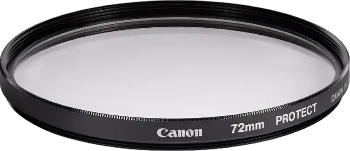 Защитный фильтр Canon Protect Filter 72мм (2599A001), прозрачное стекло, алюминиевое кольцо, защита объектива от пыли и царапин, Япония
