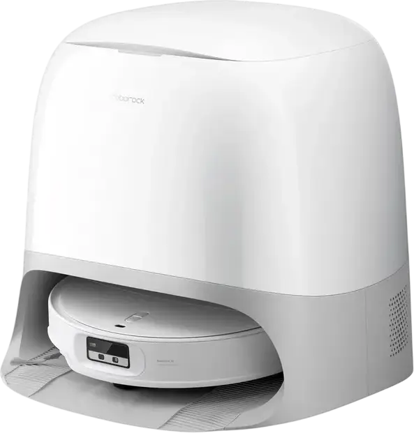 Roborock Qrevo Curv 2 Pro Robot Vacuum Cleaner, 25 kPa Suction, Dry and Wet Cleaning, 6400 mAh Battery, Reactive AI Obstacle Recognition, White