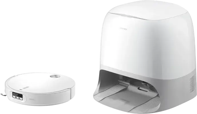 Roborock Qrevo Curv 2 Pro Robot Vacuum Cleaner, 25 kPa Suction, Dry and Wet Cleaning, 6400 mAh Battery, Reactive AI Obstacle Recognition, White